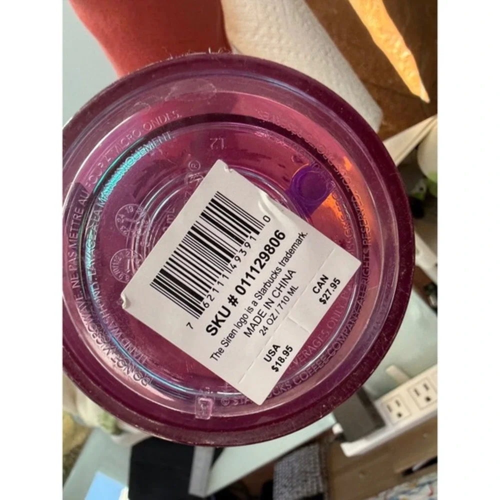 Starbucks Mother's Day Iridescent‎ Floral 24oz Venti Cold Cup Purple Lid